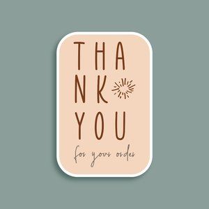 160 Hippy Thank You For Your Order Stickers GLOSSY